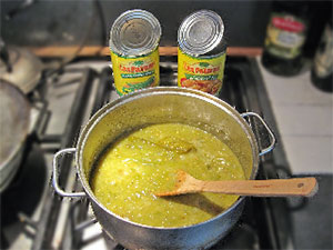 Preparing the Green Chile
